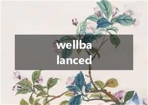 wellbalanced是什么意思