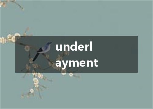 underlayment是什么意思
