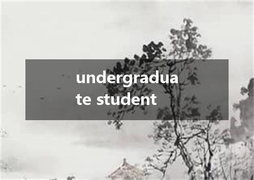 undergraduate student是什么意思