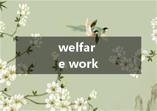 welfare work是什么意思