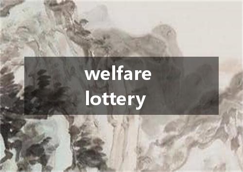welfare lottery是什么意思