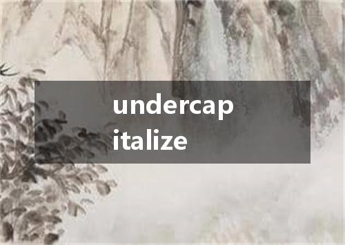 undercapitalize是什么意思