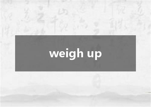 weigh up是什么意思