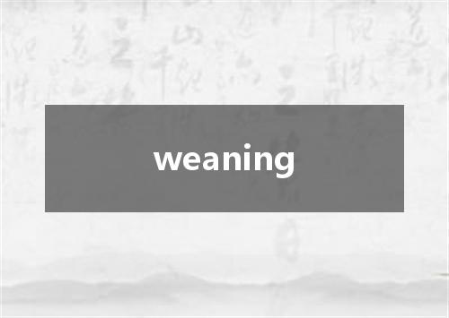 weaning是什么意思