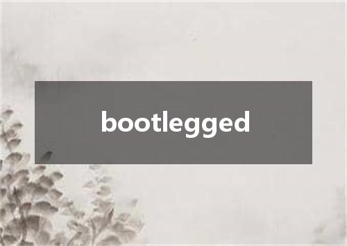 bootlegged是什么意思