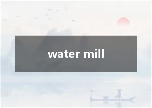 water mill是什么意思