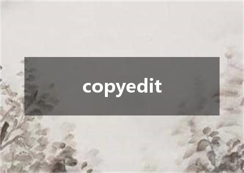 copyedit是什么意思