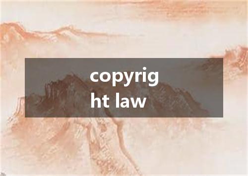 copyright law是什么意思