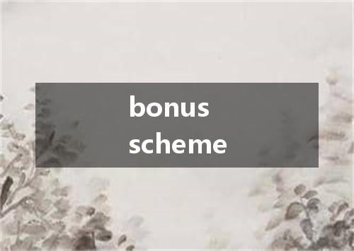 bonus scheme是什么意思