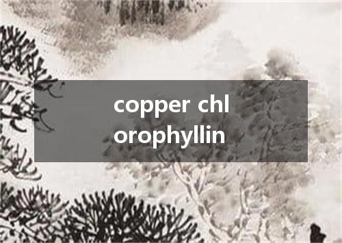copper chlorophyllin是什么意思