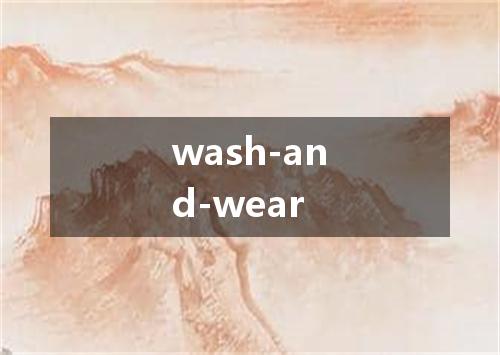 wash-and-wear是什么意思