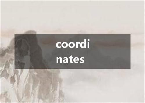 coordinates是什么意思