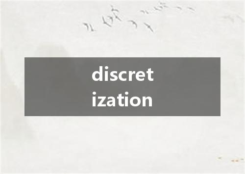discretization是什么意思