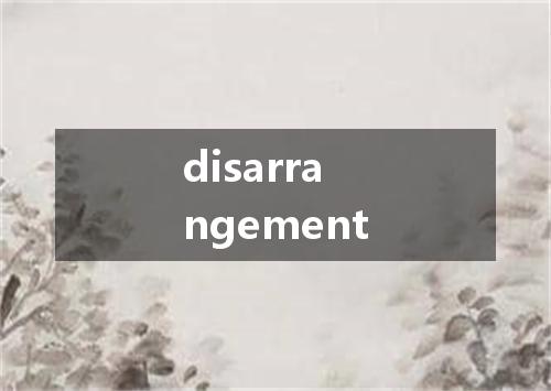disarrangement是什么意思