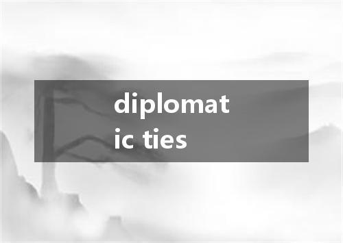 diplomatic ties是什么意思