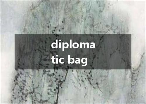 diplomatic bag是什么意思