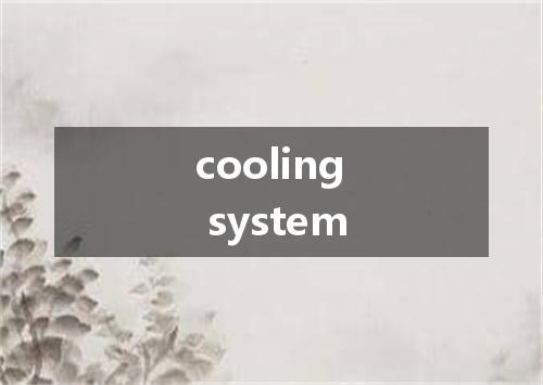 cooling system是什么意思