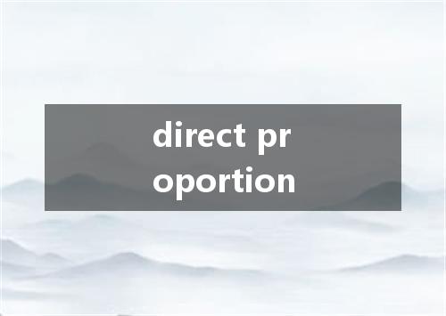 direct proportion是什么意思