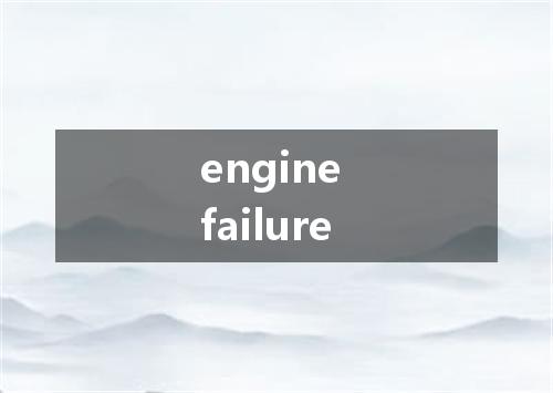engine failure是什么意思