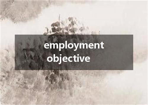 employment objective是什么意思