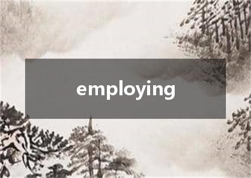 employing是什么意思