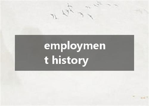 employment history是什么意思