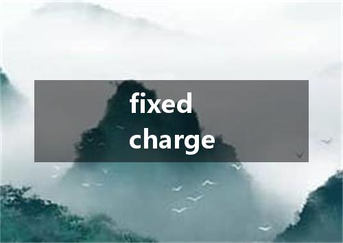 fixed charge是什么意思