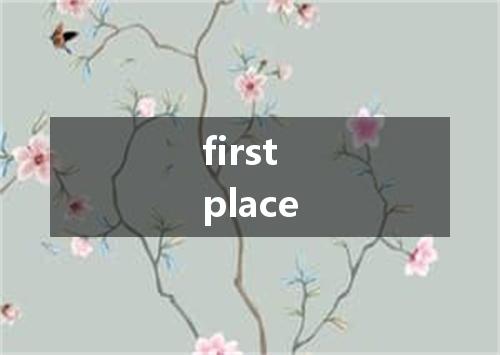 first place是什么意思