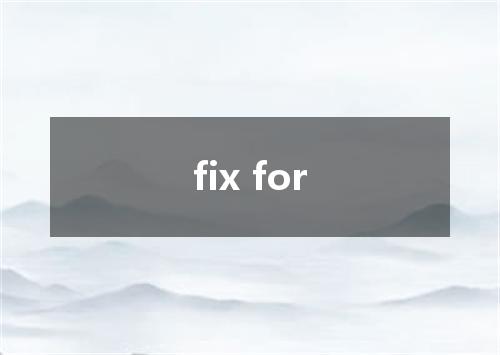 fix for是什么意思