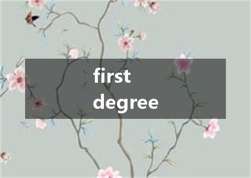 first degree是什么意思