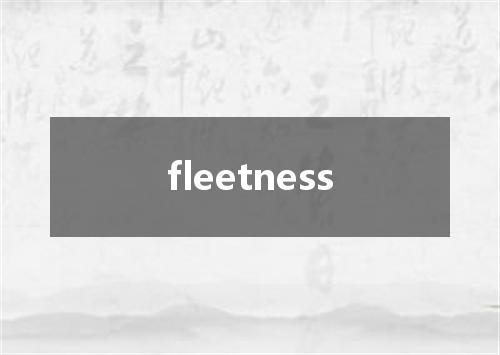 fleetness是什么意思