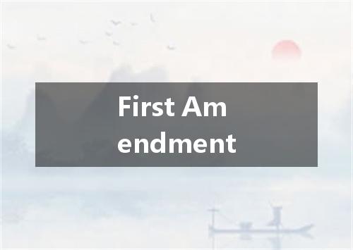 First Amendment是什么意思