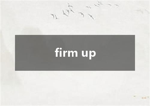firm up是什么意思