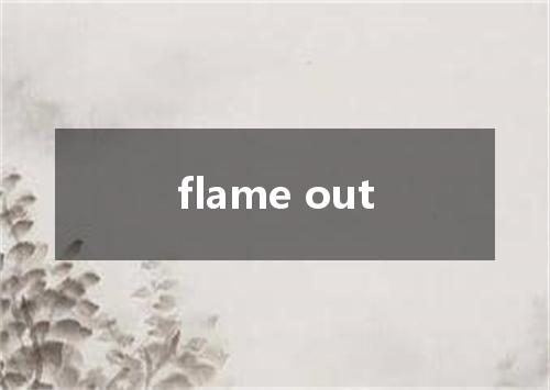 flame out是什么意思