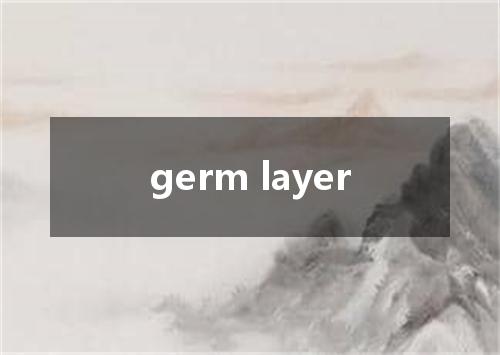 germ layer是什么意思