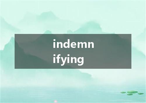 indemnifying是什么意思
