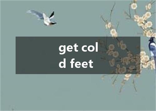 get cold feet是什么意思