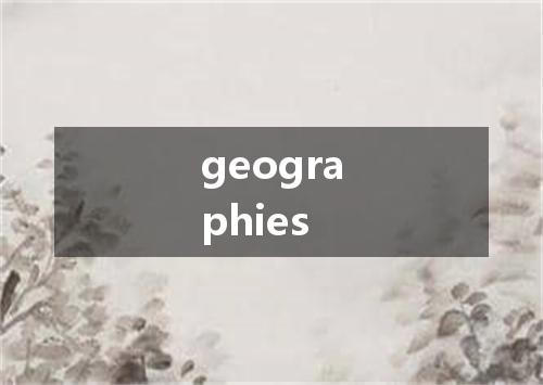 geographies是什么意思