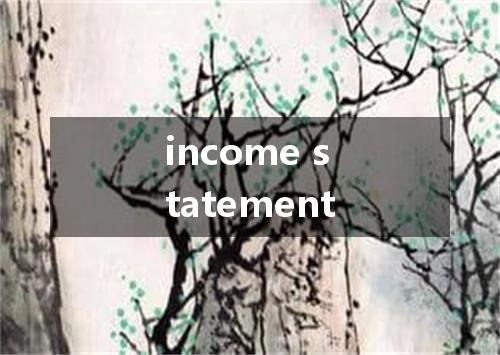 income statement是什么意思