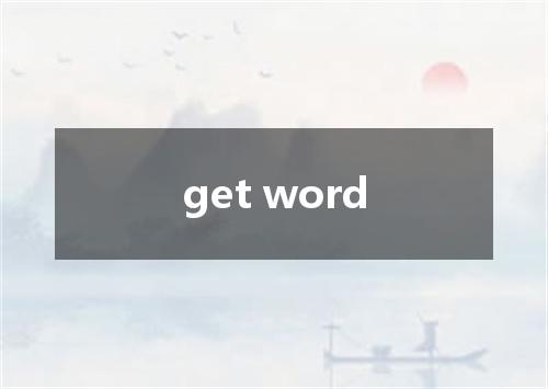 get word是什么意思