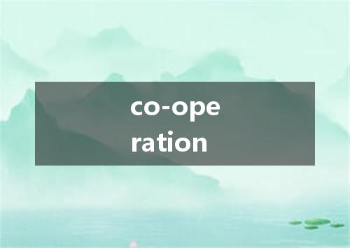 co-operation是什么意思