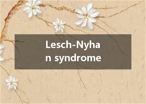 Lesch-Nyhan syndrome是什么意思