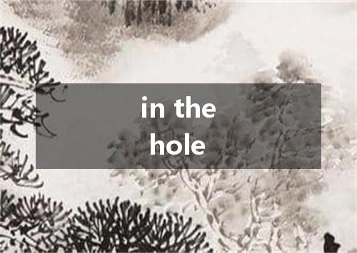 in the hole是什么意思