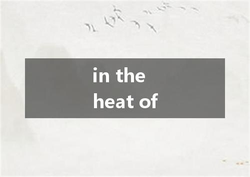 in the heat of是什么意思