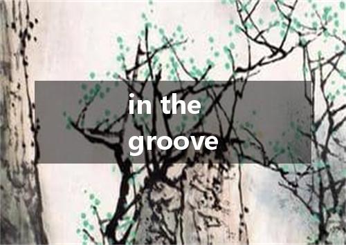in the groove是什么意思