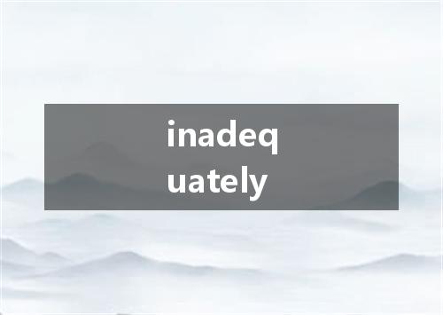 inadequately是什么意思