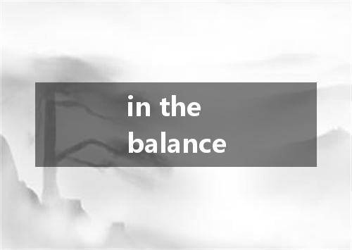 in the balance是什么意思