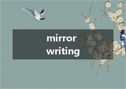 mirror writing是什么意思