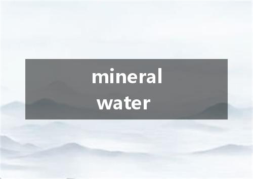 mineral water是什么意思