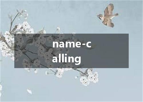 name-calling是什么意思